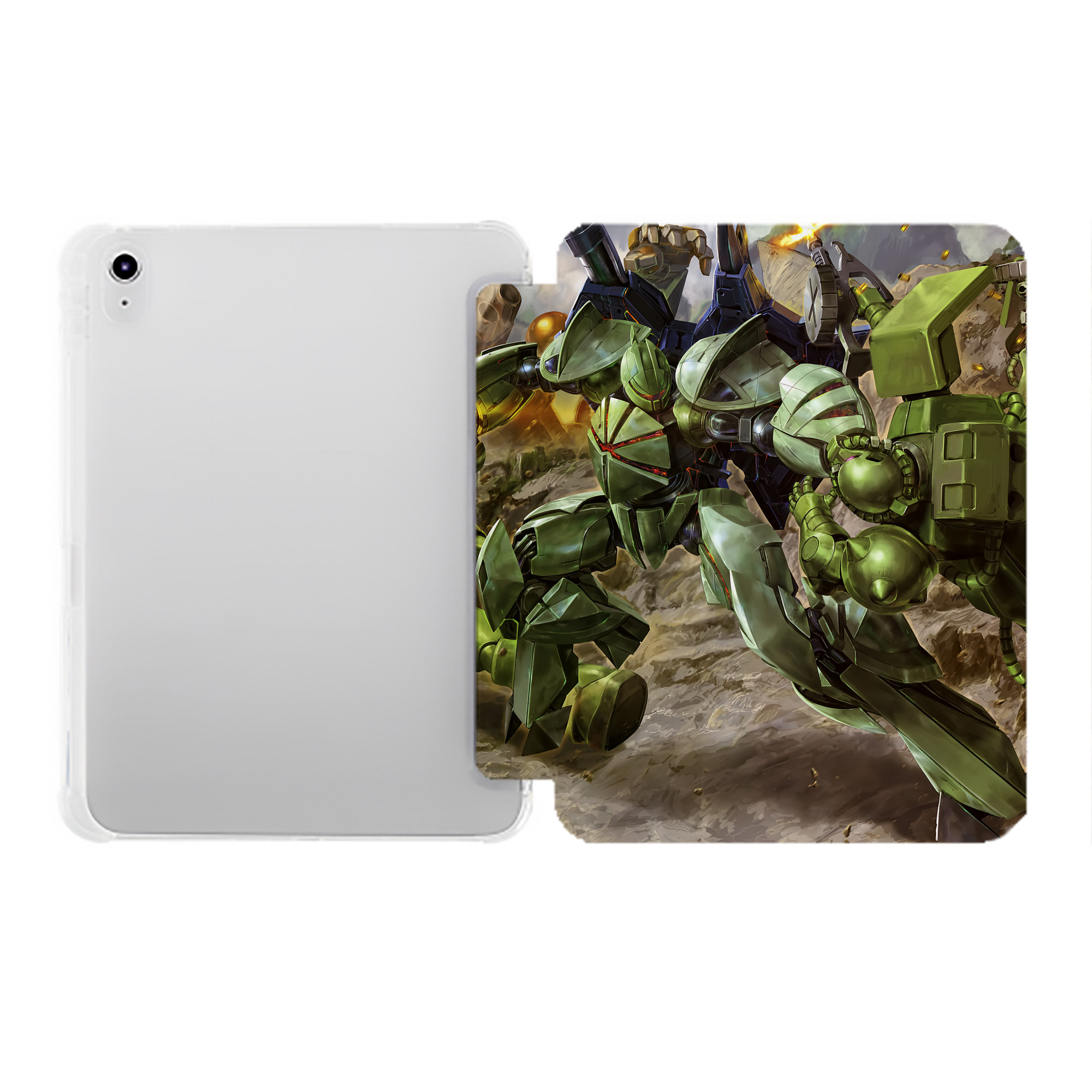 （画像用） 機動戦士ガンダム Mobile Suit Gundam IPad ケース ペン収納付き 三つ折りスタンド PUレザー×シリコン 対応機種9.5/10.5/10.9インチ